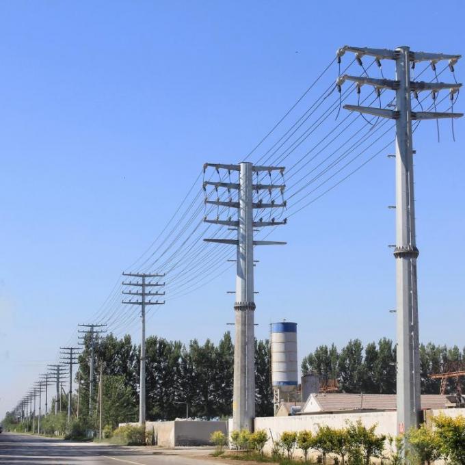 33kV Transmission Line Steel Pole Tower Electrical Power Pole