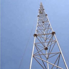 Hot Dip Galvanization Telecom Tower For Gsm With Antenna Net Mast Pole