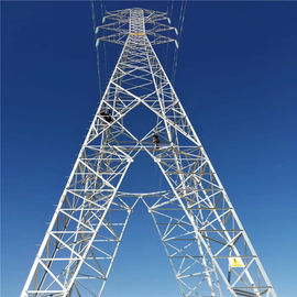 Double Circuit Lattice Steel Towers Overhead Transmission Line Tower Anti Rust