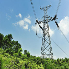 ASTM123 230kv Lattice Steel Towers Overhead 400 Kv Transmission Line Tower