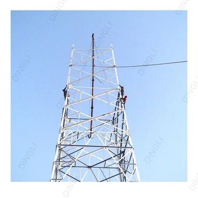 60m Galvanized Angle Steel Self Supporting Telecom Tower 3 Legs Tubular