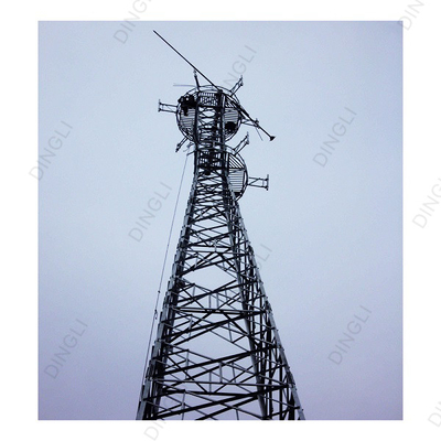 Tubular Telecommunication Lattice Steel Towers To Support Pole Antenna And Microwave Link