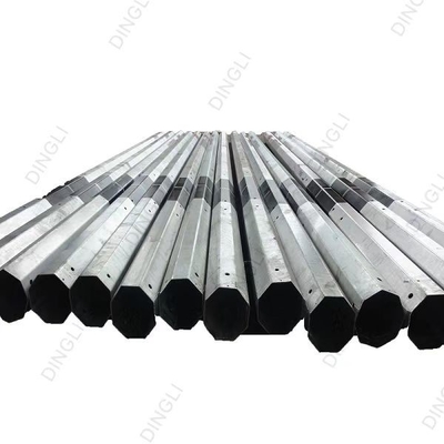 Galvanized Electrical Steel Transmission Line Poles 33kv