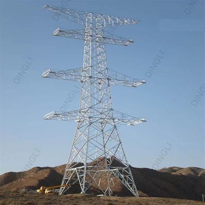 Transmission Line Power Steel Pole Tower Hot Dip Galvanization And Painting Surface