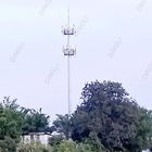 2 Platforms 6 Communication Antennas Mounted Steel Mono Pole Self Supporting
