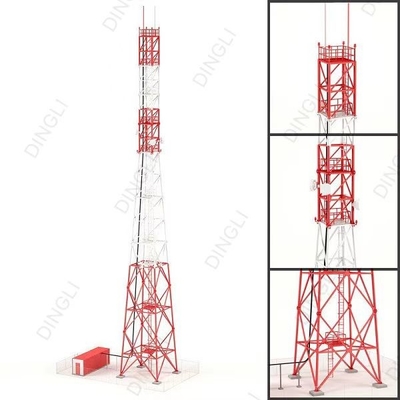 Hot Dip Galvanized Communication Lattice Structure Transmission Tower 4 Legs