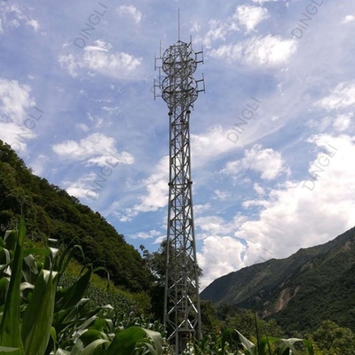 Communication Lattice telecom tower 3 Legs Galvanized Steel Tube Self Support