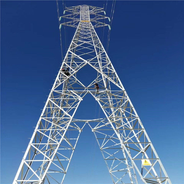 Double Circuit Lattice Steel Towers Overhead Transmission Line Tower Anti Rust