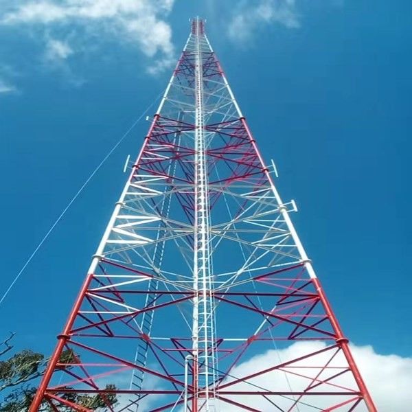 Angular Telecommunication Steel Tube Tower 3 Legs Self Supporting Lattice Tower