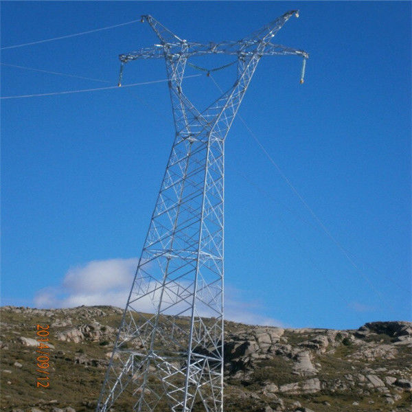 220kv 500 Kv Angle Steel Angular Tower For Strain Tension Electrical Power Cable