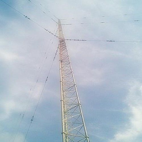 High Strength Electric Power Distribution Tower Galvanized Round Tube Four Legs