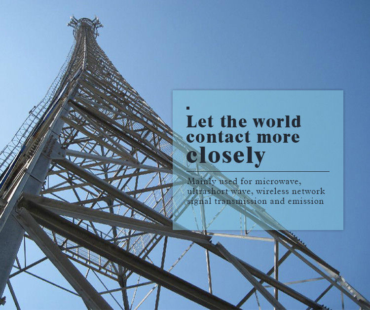 5G Communication Network Steel 30m - 70m Telecom Tower