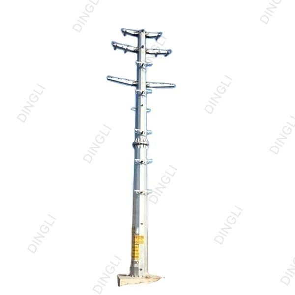 33kV Transmission Line Steel Pole Tower Electrical Power Pole