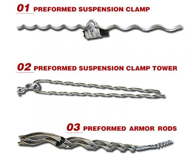 Steel Core Aluminum Transmission Line Fittings Preformed Armor Rods